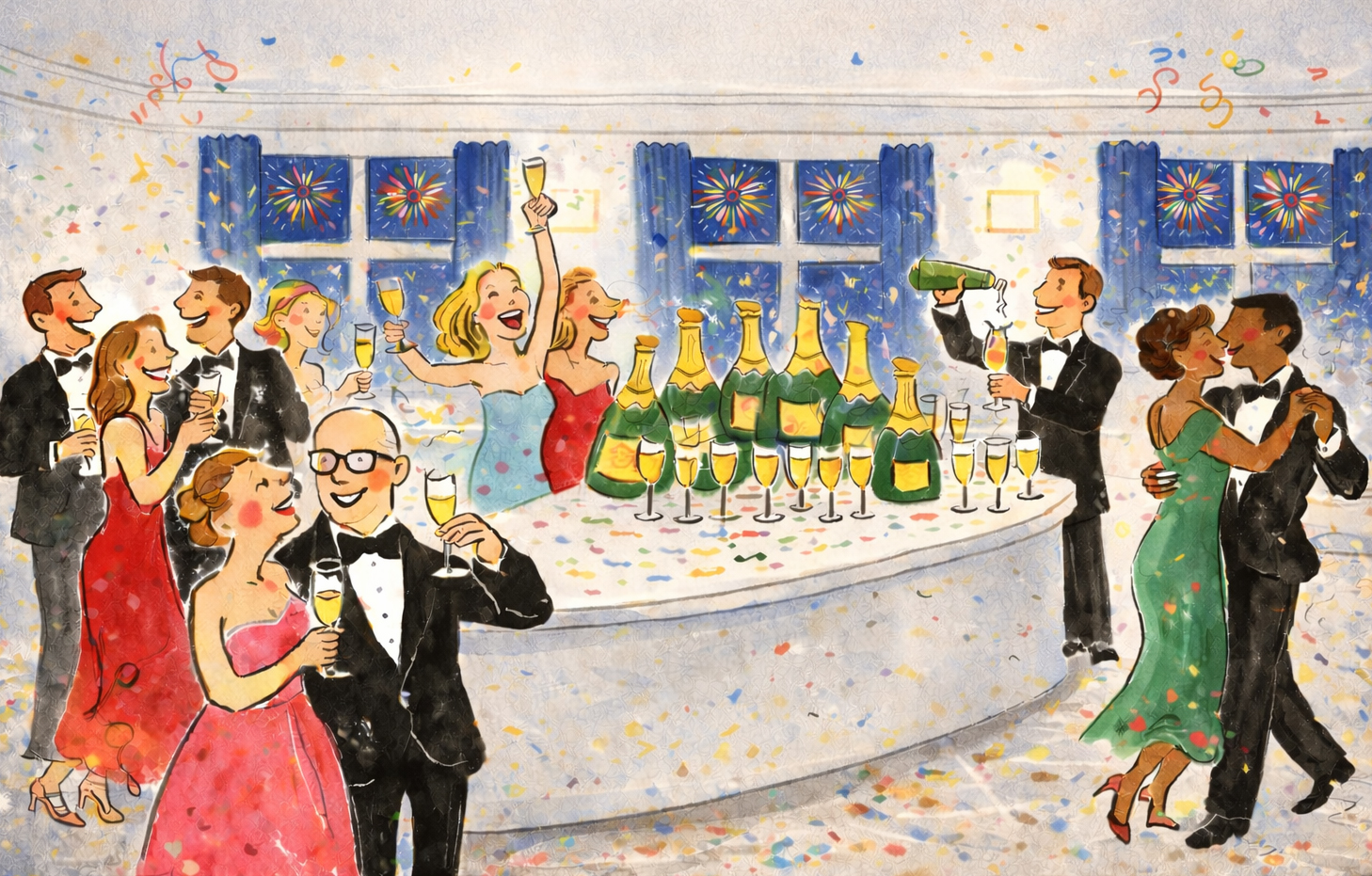 Nieuwjaarsborrel: bubbels op de Ambassade